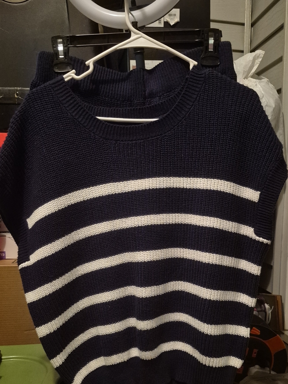 moon & madison Navy Ribbed High-Waist Knit Shorts With Matching Top - Picture 2 of 3